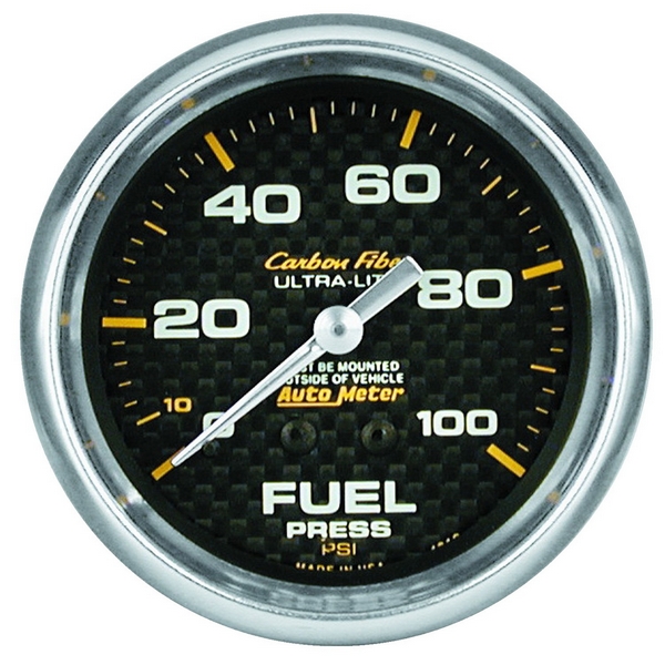 2-5/8" FUEL PRESSURE, 0-100 PSI, CARBON FIBER